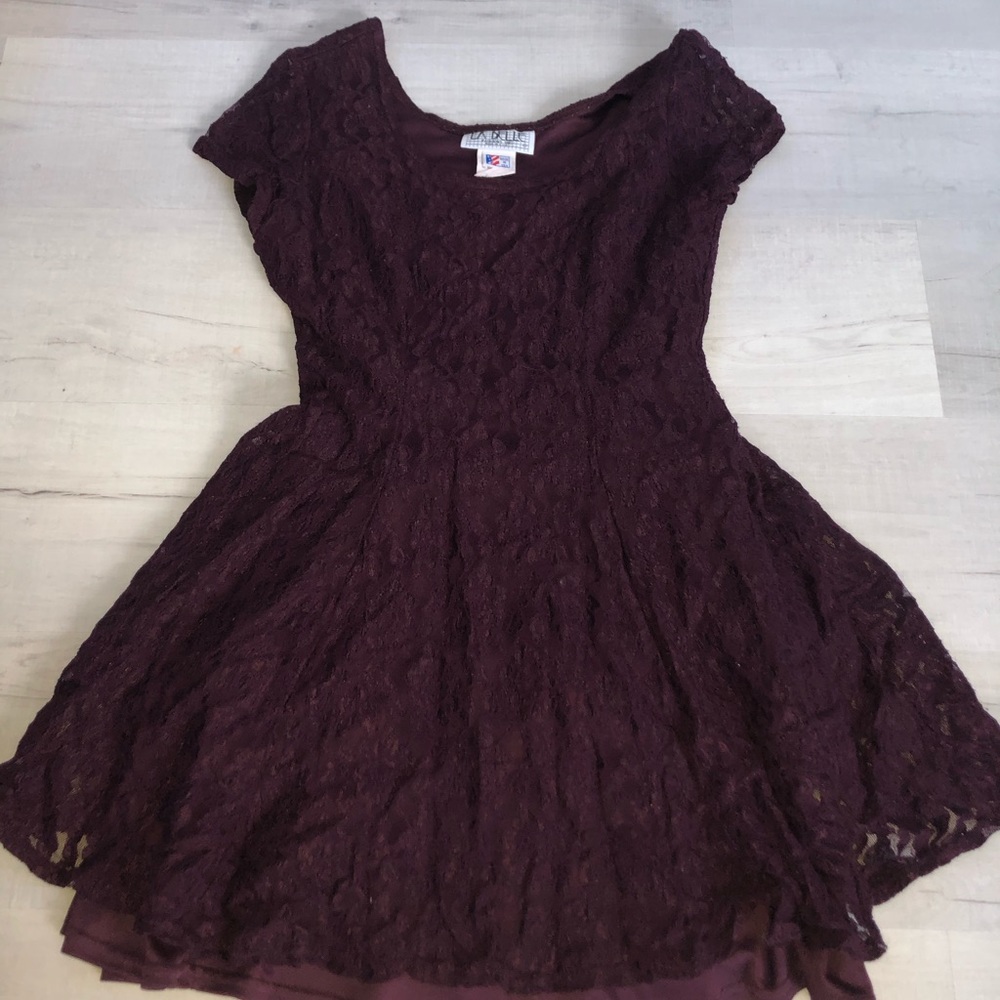 Dark purple lace dress